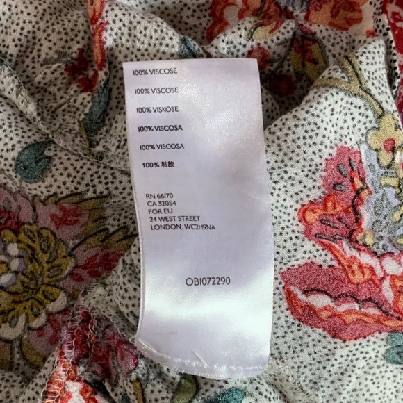 Anthropologie Mauve Janie Floral Peasant Boho Top Size 8 - Picture 8 of 9